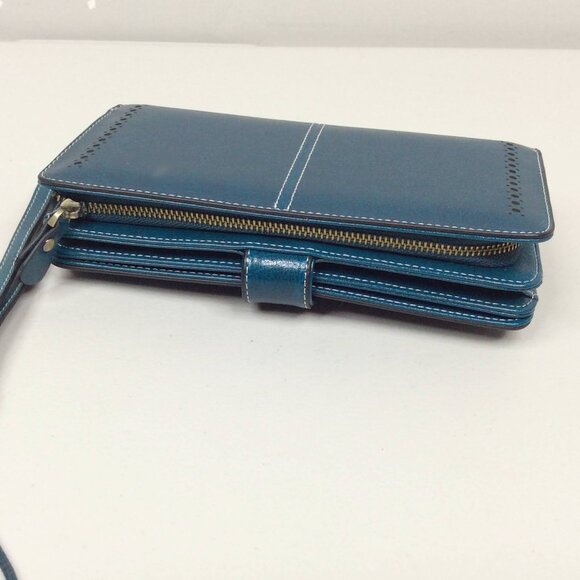 Women's Leather Credit Card Holder RFID Blocking Large Capacity Wristlet Wallet - Picture 8 of 11